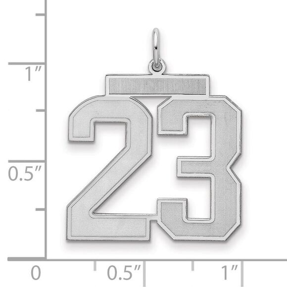 Sterling Silver, Jersey Collection, Large Number 23 Pendant